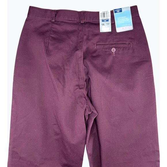 Dockers Women’s Flat Front Slim Tapered Pants Khaki Burgundy Size 12L - Picture 4 of 16